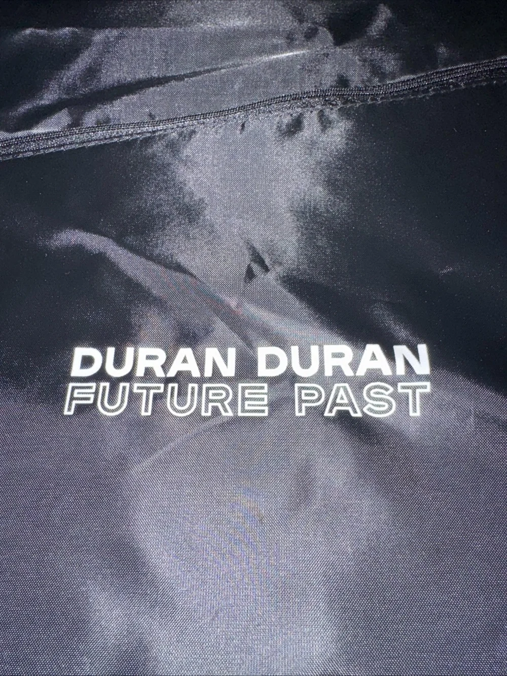 Duran Duran Future Past Black Drawstring Bag with Front Zipper NEW Fan Club